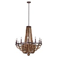 Beechwood 12 Light Chandelier in Royal Mahogany by Kalco