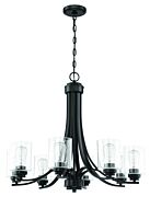 Craftmade Bolden 8 Light Transitional Chandelier in Flat Black