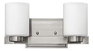 Hinkley Miley 2-Light Bathroom Vanity Light In Brushed Nickel