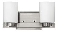 Hinkley Miley 2-Light Bathroom Vanity Light In Brushed Nickel