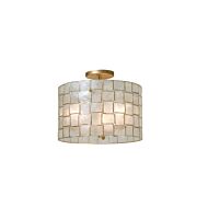 Roxy Three Light Semi Flush Mount in Oxidized Gold Leaf by Kalco