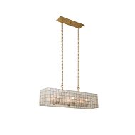 Roxy Six Light Island Pendant in Oxidized Gold Leaf by Kalco