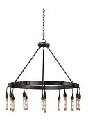 Stuyvesant 12 Light Chandelier in Matte Gun Metal by Kalco