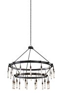 Stuyvesant 28 Light Chandelier in Matte Gun Metal by Kalco