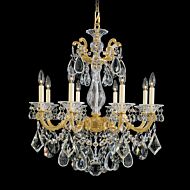 Schonbek La Scala 8 Light Chandelier in Heirloom Bronze with Clear Heritage Crystals