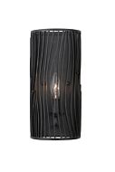 Morre One Light Wall Sconce in Black Iron by Kalco