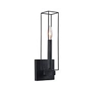 Allston One Light Wall Sconce in Black Iron by Kalco