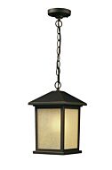 Z-Lite Holbrook 1-Light Outdoor Chain Mount Ceiling Fixture Light In Oil Rubbed Bronze