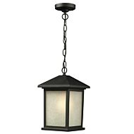 Z-Lite Holbrook 1-Light Outdoor Chain Mount Ceiling Fixture Light In Black