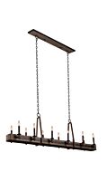 Duluth 12 Light Island Pendant in Satin Bronze by Kalco