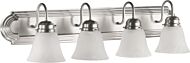 Quorum Home 4 Light Bathroom Vanity Light in Satin Nickel