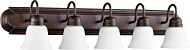 Quorum Home 5 Light Bathroom Vanity Light in Oiled Bronze