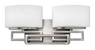 Hinkley Lanza 2-Light Bathroom Vanity Light In Antique Nickel