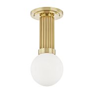 Reade One Light Semi Flush Mount in Aged Brass by Hudson Valley