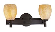 Minka Lavery Art Glass Bath 2 Light 17 Inch Bathroom Vanity Light in Bronze