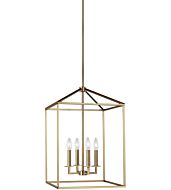 Sea Gull Perryton 4 Light Foyer Light in Satin Brass