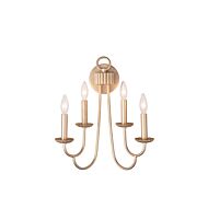 Kiera Four Light Wall Sconce in Modern Gold by Kalco