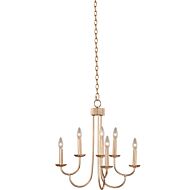 Kiera Six Light Chandelier in Modern Gold by Kalco