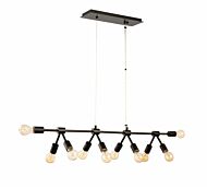 Kalco Union 10 Light Pendant Light in Matte Black