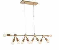 Kalco Union 10 Light Pendant Light in Winter Brass