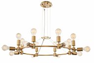 Kalco Union 16 Light Chandelier in Winter Brass