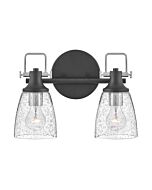 Hinkley Easton 2-Light Bathroom Vanity Light In Black With Chrome Accents