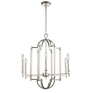 Kalco Provence 6 Light Chandelier in Polished Nickel