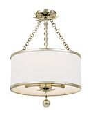 Crystorama Broche 3 Light 14 Inch Ceiling Light in Antique Silver