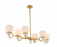 Kalco Ascher 6 Light Transitional Chandelier in Winter Brass