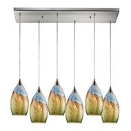 Geologic 6-Light Pendant in Satin Nickel