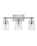 Hinkley Foster 3-Light Bathroom Vanity Light In Chrome