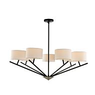 Kalco Tahoe 7 Light Chandelier in Matte Black with Polished Nickel