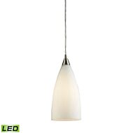 Vesta 1-Light LED Mini Pendant in Satin Nickel