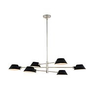 Bruno Six Light Island Pendant in Matte Black Polished Nickel by Kalco