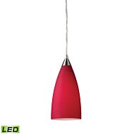 Vesta 1-Light LED Mini Pendant in Satin Nickel