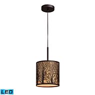 Woodland Sunrise 1-Light LED Mini Pendant in Aged Bronze