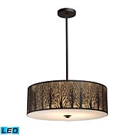 Woodland Sunrise 5-Light LED Chandelier in Aged Bronze