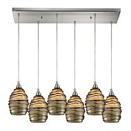 Vines 6-Light Pendant in Satin Nickel