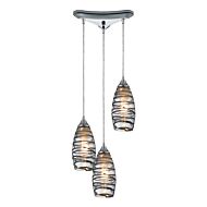 Twister 3-Light Pendant in Polished Chrome