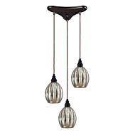 Danica 3-Light Pendant in Oiled Bronze