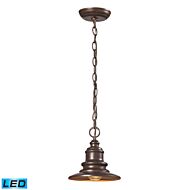 Marina 1-Light LED Outdoor Pendant in Hazelnut Bronze