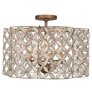 Maurelle Four Light Semi Flush Mount in Oxidized Gold Leaf by Kalco