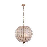 Samal Four Light Pendant in Oxidized Gold Leaf by Kalco