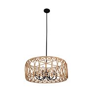 Tablas Six Light Pendant in Matte Black by Kalco