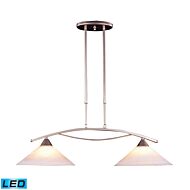 Elysburg 2-Light LED Linear Chandelier in Satin Nickel