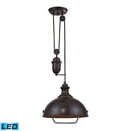 Farmhouse 1-Light LED Pendant in Oiled Bronze