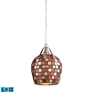 Fusion 1-Light LED Mini Pendant in Satin Nickel