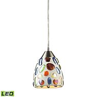 Gemstone 1-Light LED Mini Pendant in Satin Nickel