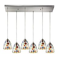 Gemstone 6-Light Pendant in Satin Nickel