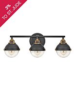 Hinkley Fletcher 3-Light Bathroom Vanity Light In Black